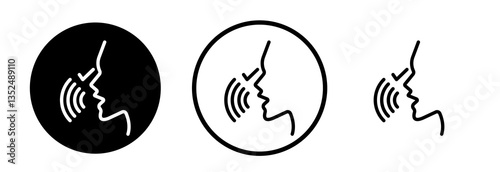 Voice control icons symbol. Flat and line design style.