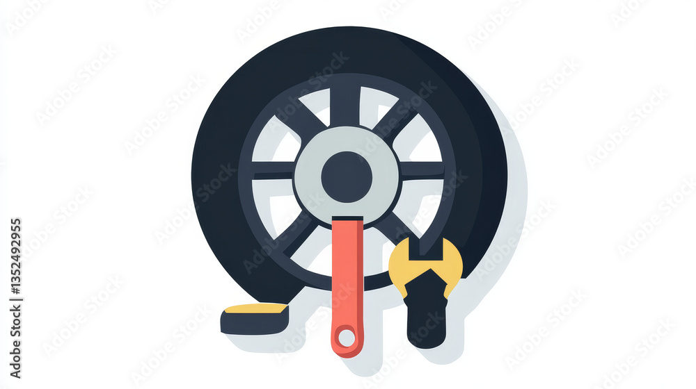 Flat repair icon. Mechanic service concept. Web site creating. Flat repair icon. Mechanic service concept. Web site creating.