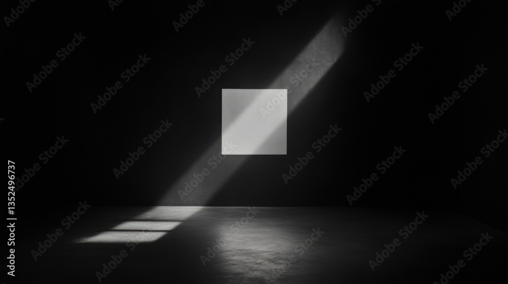 Empty room, light streaming through a window Empty room, light streaming through a window