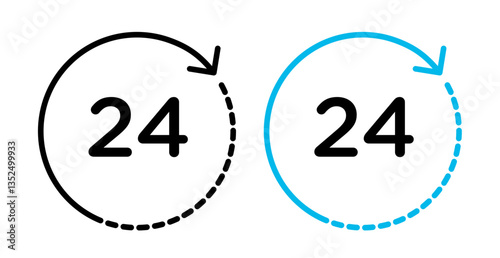 24 hrs vector icon symbol. illustration sign collection.