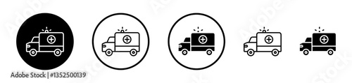 Ambulance vector icon symbol. illustration sign collection.