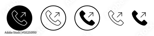 Call outgoing vector icon symbol. illustration sign collection.