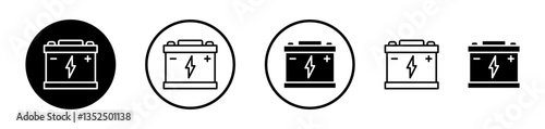 Car battery vector icon symbol. illustration sign collection.