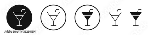 Cocktail vector icon symbol. illustration sign collection.