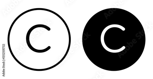 Copyright vector icon symbol. illustration sign collection.