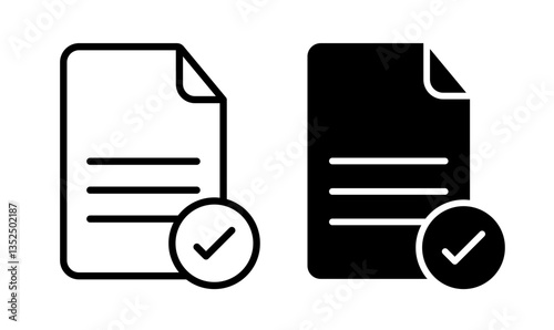 Document accept vector icon symbol. illustration sign collection.