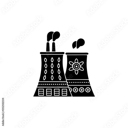 creative details thermal power station Icon vector illustration 