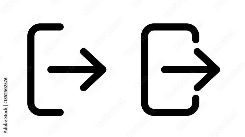 Exit vector icon symbol. illustration sign collection.