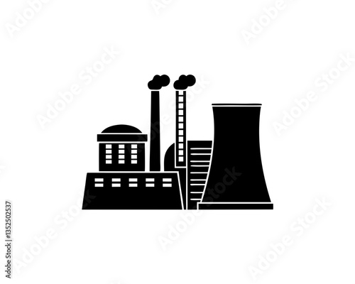 creative details thermal power station Icon vector illustration 
