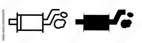 Exhaust pipe vector icon symbol. illustration sign collection.