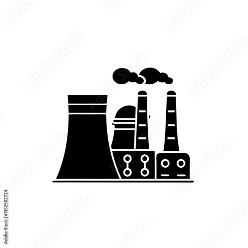 creative details thermal power station Icon vector illustration 