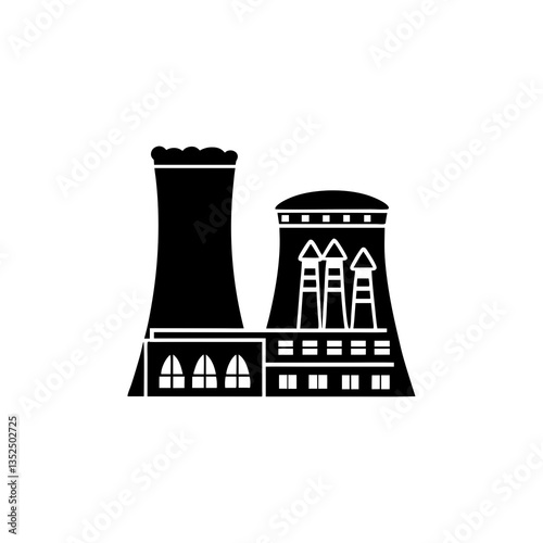 creative details thermal power station Icon vector illustration 