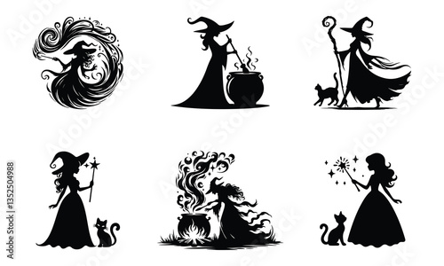 Silhouette of a Mythical Witch: A Symbol of Magic and Mystery
