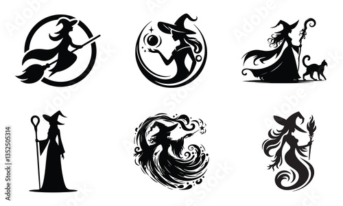 Silhouette of a Mythical Witch: A Symbol of Magic and Mystery

