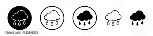Fotografie Rain vector icon symbol. illustration sign collection.