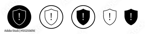 Shield exclamation vector icon symbol. illustration sign collection.