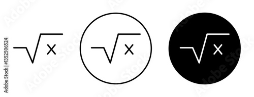 Square root vector icon symbol. illustration sign collection.