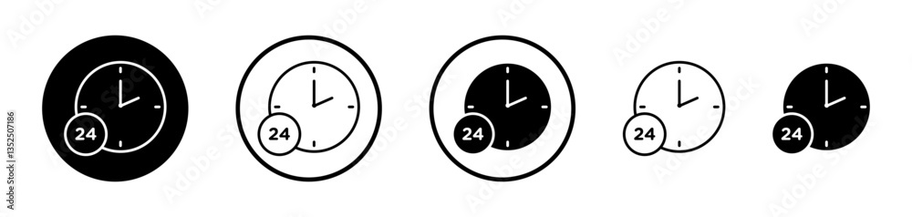 Time twenty four vector icon symbol. illustration sign collection. Time twenty four vector icon symbol. illustration sign collection.