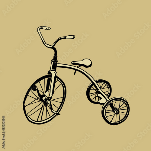 Vintage Tricycle Vector Illustration