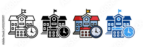 Clock  Icon Set Multiple Style Collection