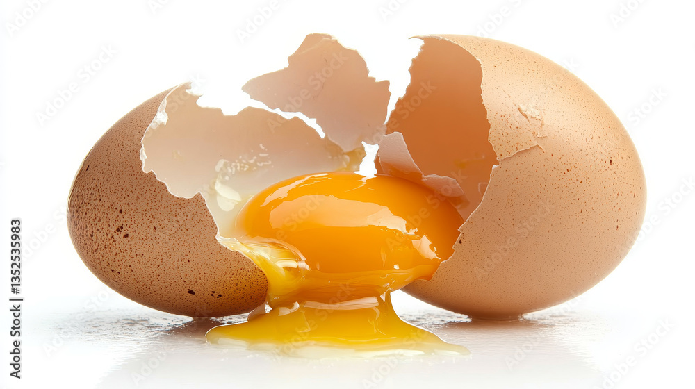 High-Quality PNG of Chicken egg shell cracked in half, egg yolk and white dropping out Isolated on White Background – High Resolution High-Quality PNG of Chicken egg shell cracked in half, egg yolk and white dropping out Isolated on White Background – High Resolution