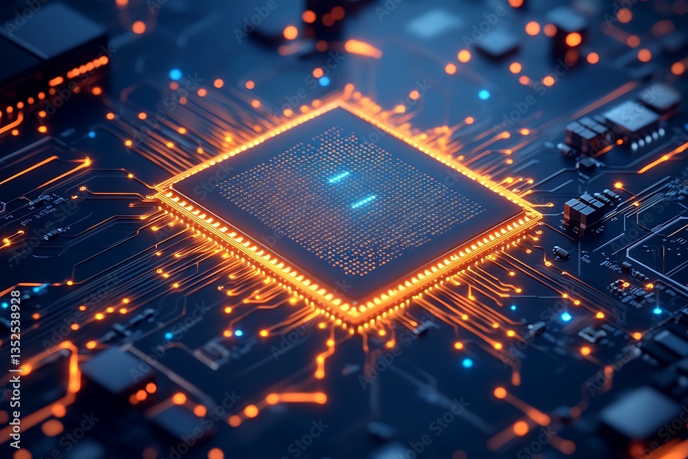 CPU on Circuit Board. CPU on Circuit Board.