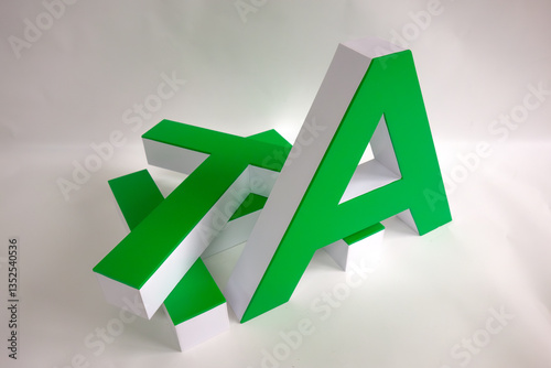 The letters are made of acrylic glass with a knurled green film.Production of an outdoor advertising logo.Branding for the store.