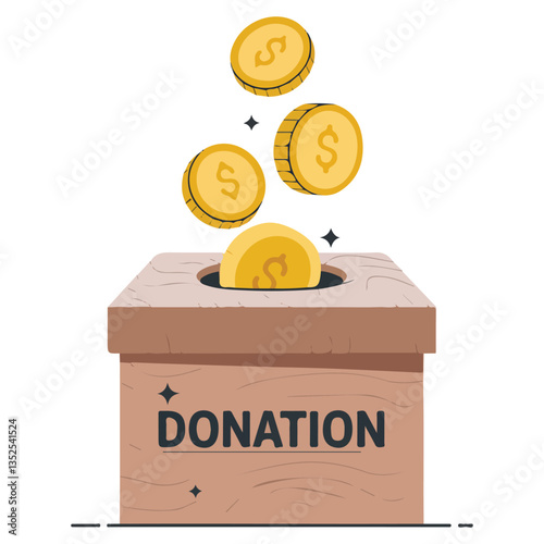 Giving Money for Charity Vector Design