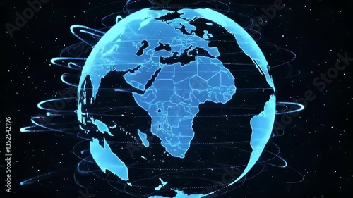 Exploring the Blue Planet in an Animated Journey Through Continents and Oceans, Highlighting Geography and Global Connectivity