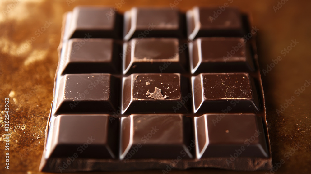 Vector realistic delicious milk chocolate isolated on brown background