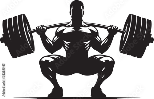 Workout silhouette fitness and Graphic vector black color silhouette