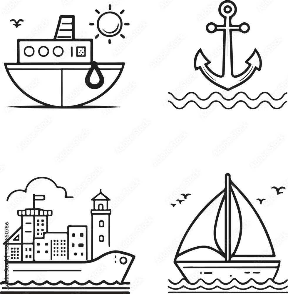 Fototapeta premium Water Icons Set Editable Stroke Vector Aqua Nature Drop Clean Environment