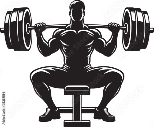 Workout silhouette fitness and Graphic vector black color silhouette