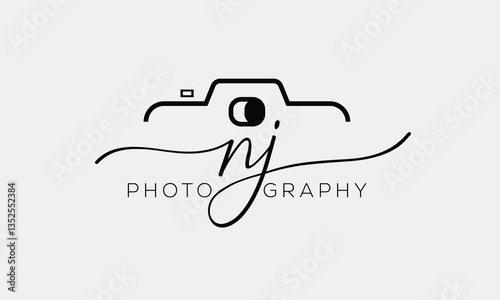 camera logo, photography logo, modern signature logo icon vector template