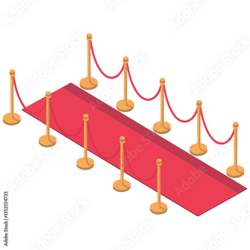 Vector Icon of VIP Red Carpet Barrier