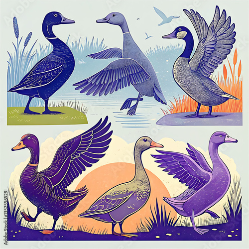 Duck silhouette collection