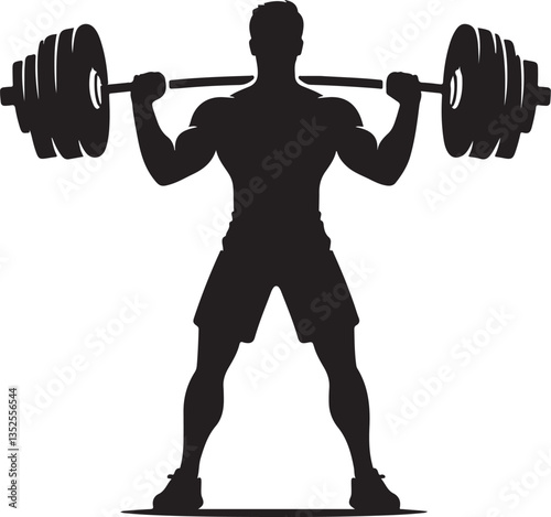 Workout silhouette fitness and Graphic vector black color silhouette