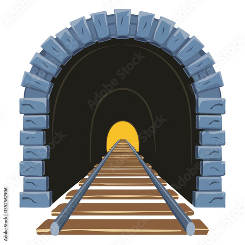 Train Tunnel Design in Vector Style