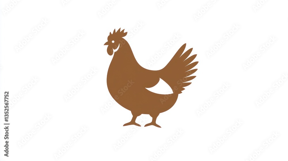 Fototapeta premium Farm Chicken Silhouette Illustration