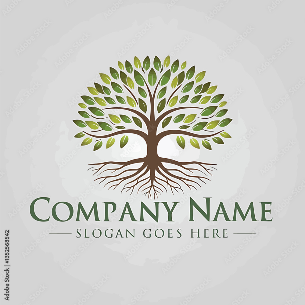 Obraz premium Tree Logo Design Vector Illustration