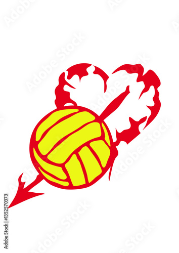 volleyball coeur love perse fleche