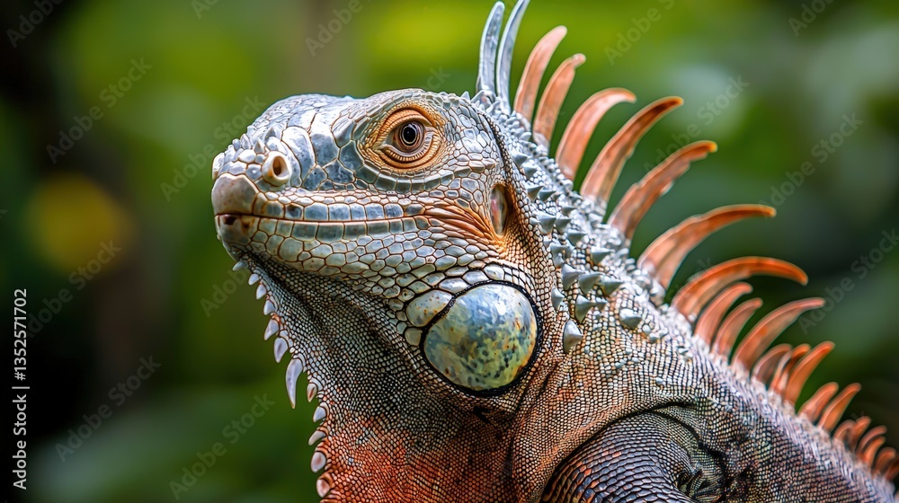 Fototapeta premium a green iguana in the wild