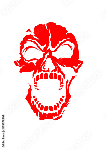 Tete de mort gueule ouverte crane halloween