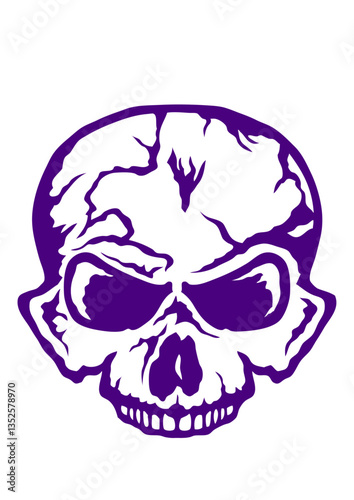 Tete de mort halloween crane dessin vecteur