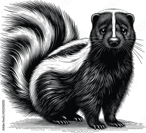 Skunk vector black silhouette cricut design for T-Shirt