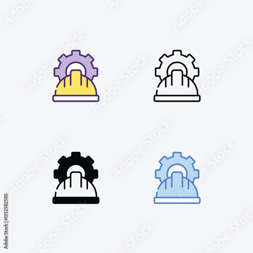 Hard Hat vector icons set stock illustration