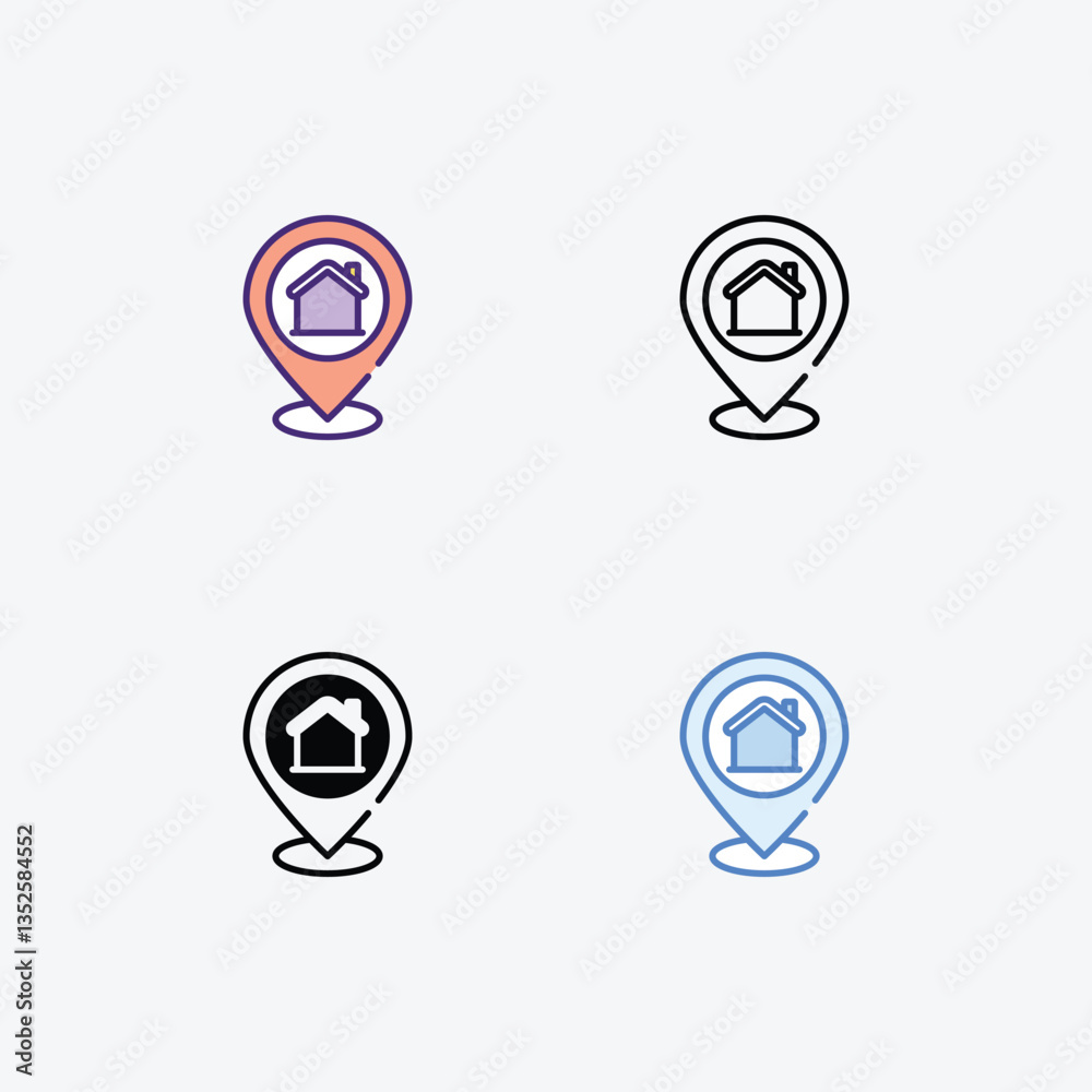 Location Pin vector icons set stock illustration Location Pin vector icons set stock illustration
