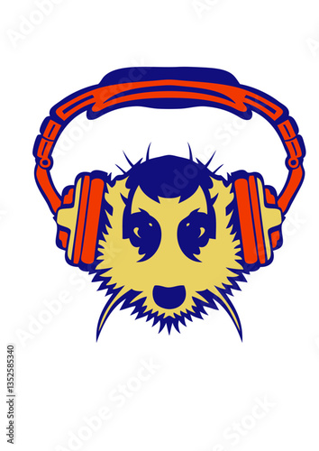 suricate casque de musique audio gueule