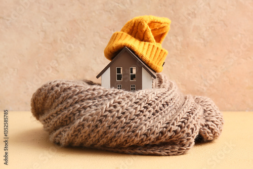 Model of house with warm sc...