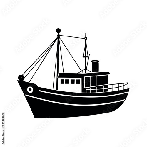 Trawler Black Vector for Creative and Digital Projects

